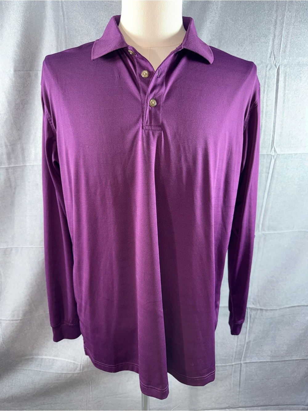 2912-Pebble Beach Men's Long-Sleeve Polo in Deep Purple